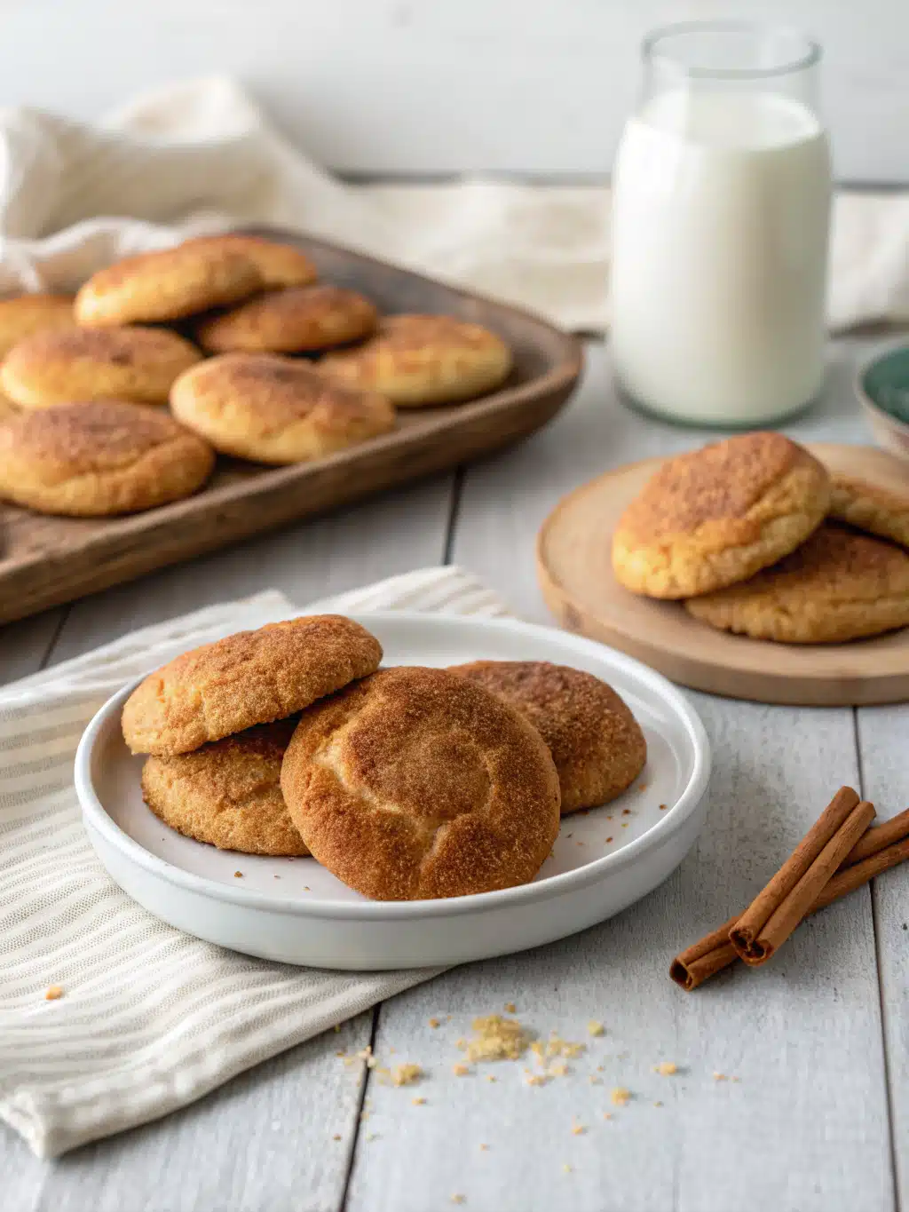 Easy snickerdoodle recipe with cinnamon-sugar coated dough balls, baked to golden perfection. Soft butter cookies with cream of tartar for that classic tangy twist.